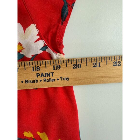 Old Navy Women's Red Floral Button Front Blouse Top Size XS - Picture 6 of 9